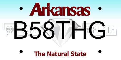 B58THG Arkansas License Plate