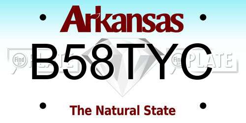 B58TYC Arkansas License Plate
