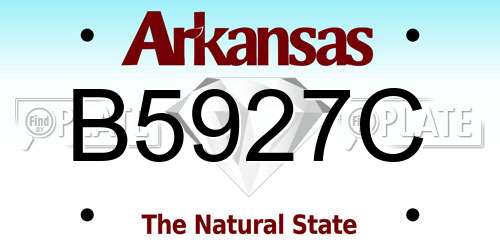 B5927C Arkansas License Plate