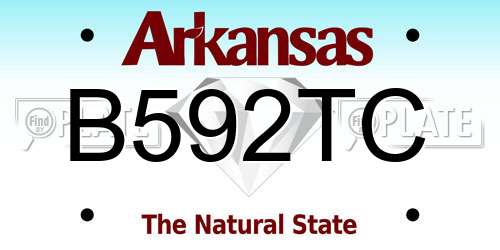 B592TC Arkansas License Plate