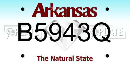 B5943Q Arkansas License Plate
