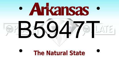 B5947T Arkansas License Plate