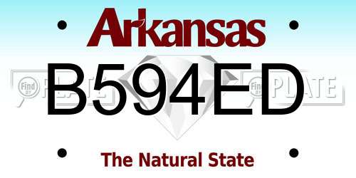 B594ED Arkansas License Plate