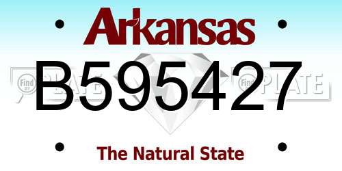 B595427 Arkansas License Plate