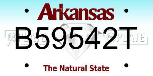 B59542T Arkansas License Plate