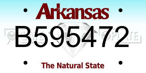 B595472 Arkansas License Plate