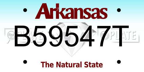 B59547T Arkansas License Plate