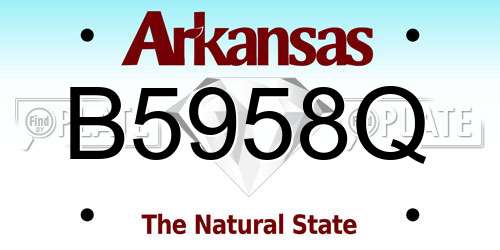 B5958Q Arkansas License Plate