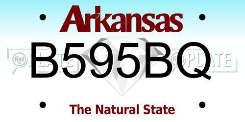 B595BQ Arkansas License Plate