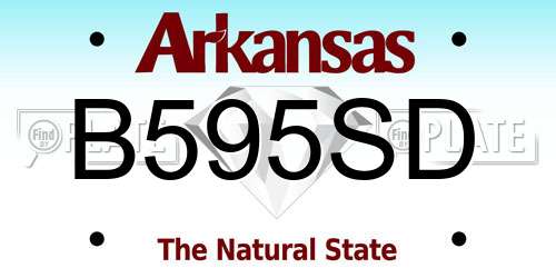 B595SD Arkansas License Plate