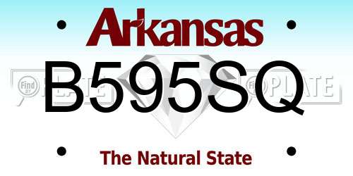 B595SQ Arkansas License Plate