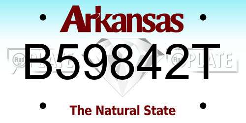 B59842T Arkansas License Plate