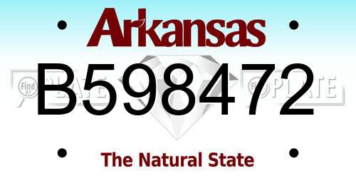 B598472 Arkansas License Plate