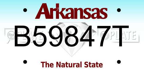 B59847T Arkansas License Plate