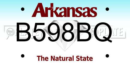 B598BQ Arkansas License Plate