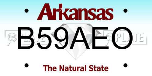 B59AEO Arkansas License Plate