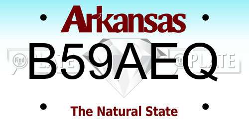 B59AEQ Arkansas License Plate