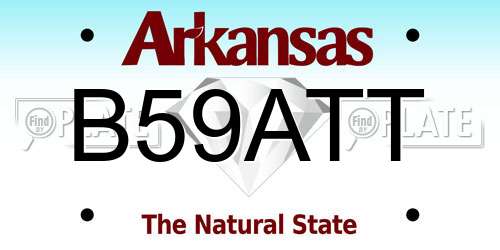 B59ATT Arkansas License Plate