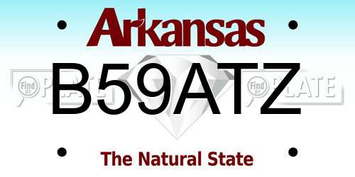B59ATZ Arkansas License Plate
