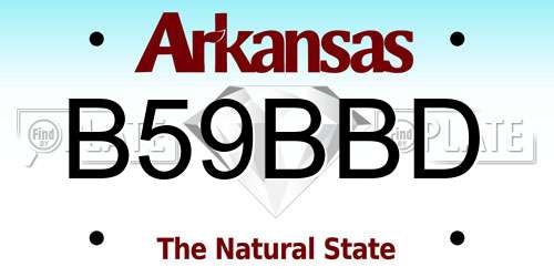 B59BBD Arkansas License Plate