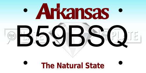 B59BSQ Arkansas License Plate