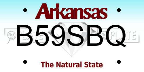 B59SBQ Arkansas License Plate