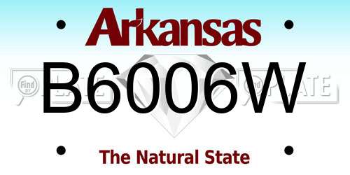 B6006W Arkansas License Plate
