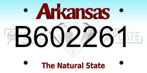 B602261 Arkansas License Plate