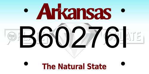 B60276I Arkansas License Plate