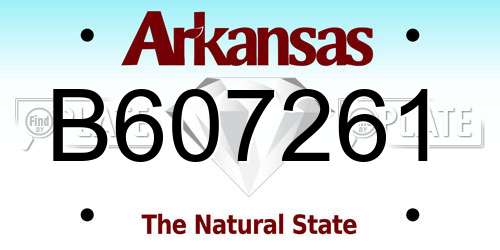 B607261 Arkansas License Plate