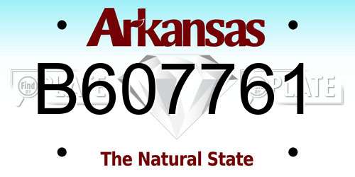 B607761 Arkansas License Plate