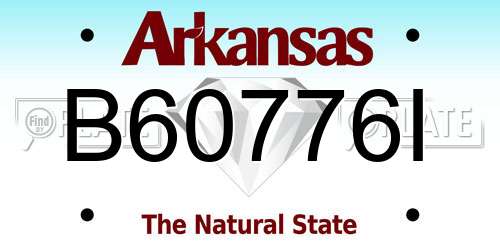 B60776I Arkansas License Plate