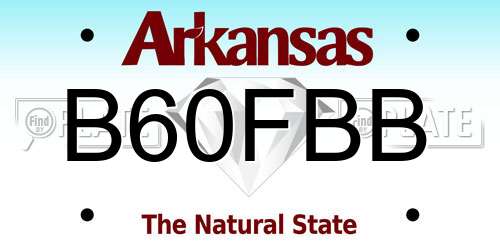 B60FBB Arkansas License Plate
