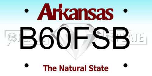 B60FSB Arkansas License Plate