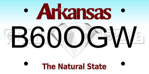 B60OGW Arkansas License Plate