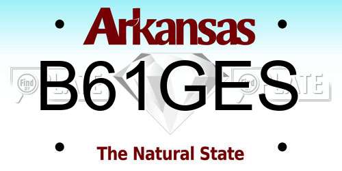 B61GES Arkansas License Plate