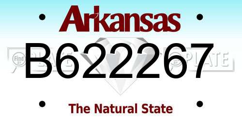 B622267 Arkansas License Plate