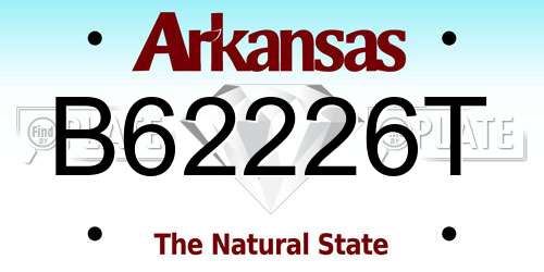 B62226T Arkansas License Plate
