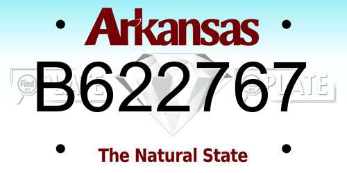 B622767 Arkansas License Plate