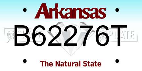 B62276T Arkansas License Plate