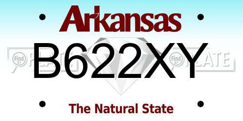 B622XY Arkansas License Plate