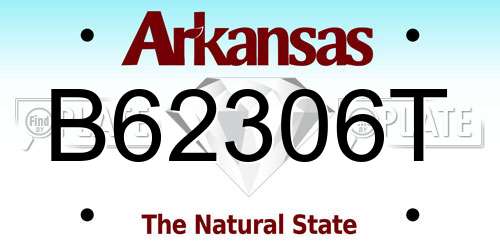 B62306T Arkansas License Plate