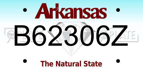 B62306Z Arkansas License Plate