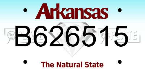 B626515 Arkansas License Plate