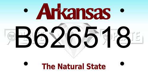B626518 Arkansas License Plate