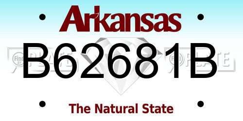 B62681B Arkansas License Plate