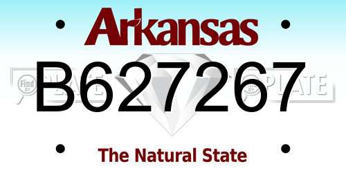 B627267 Arkansas License Plate