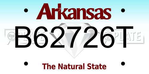 B62726T Arkansas License Plate