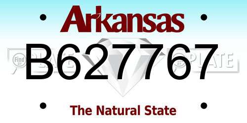 B627767 Arkansas License Plate