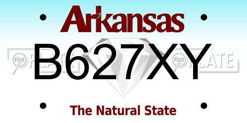 B627XY Arkansas License Plate